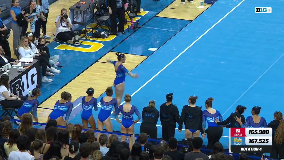 It's a career-high 9.875 on floor for Ciena Alipio! 📺: B1G+