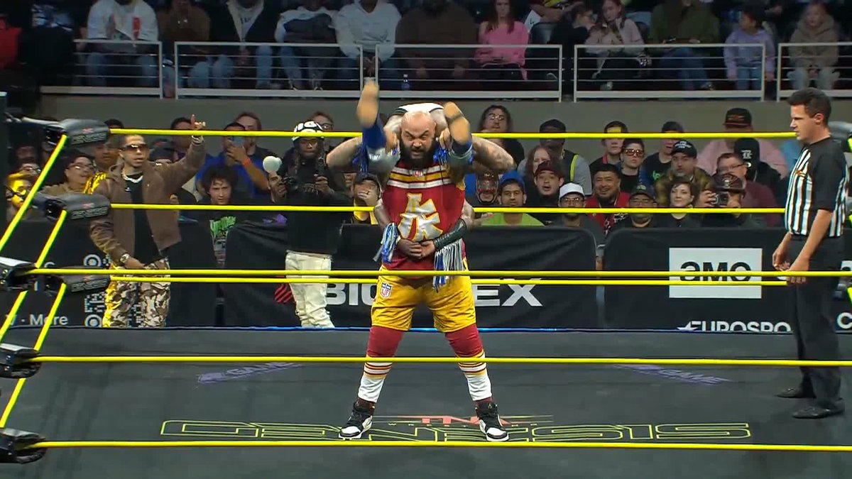 AJ Francis delivered a Styles Clash to Rich Swann and then hit the AJ Styles pose #TNAGenesis