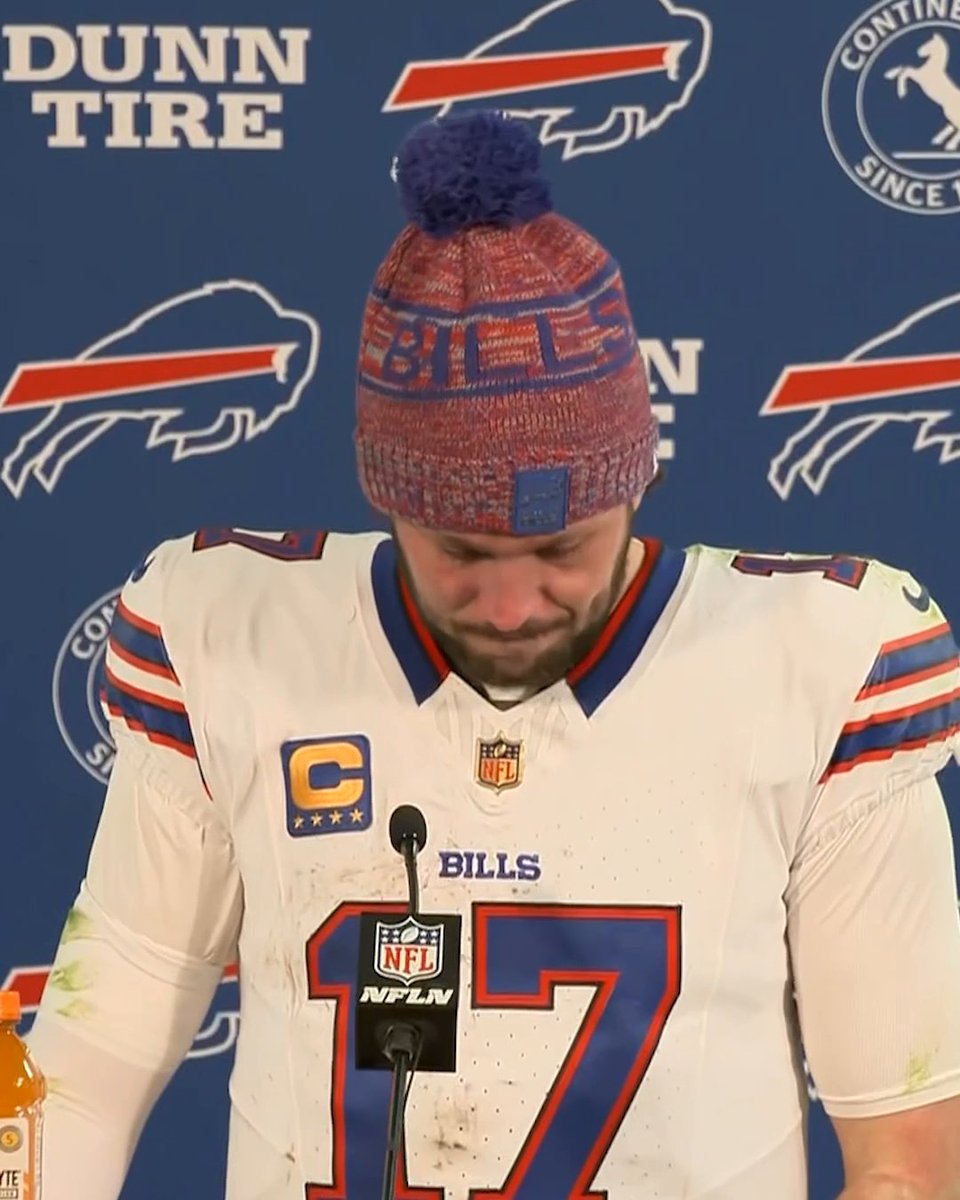 "Feel like I let my teammates down tonight." Josh Allen is visibly upset after Buffalo's season ended