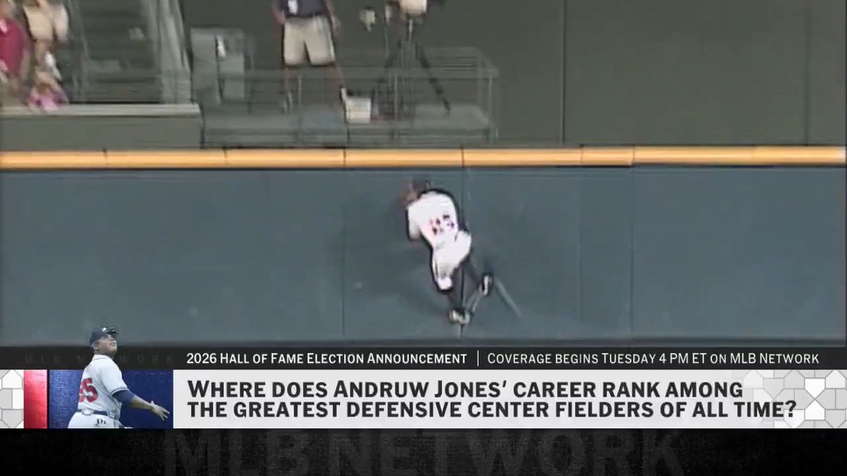 Where does Andruw Jones rank among the greatest defensive outfielders of all time? 📺 Hall of Fame Election coverage, Tuesday at 4pm ET on MLB Network