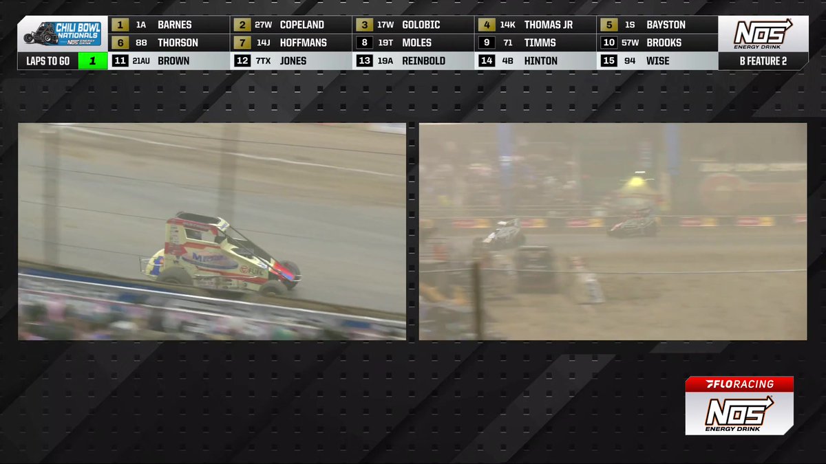 🤯 Chili Bowl Rookie Jett Barnes wins B-Main #2! #ChiliBowl | NOS Energy Drink