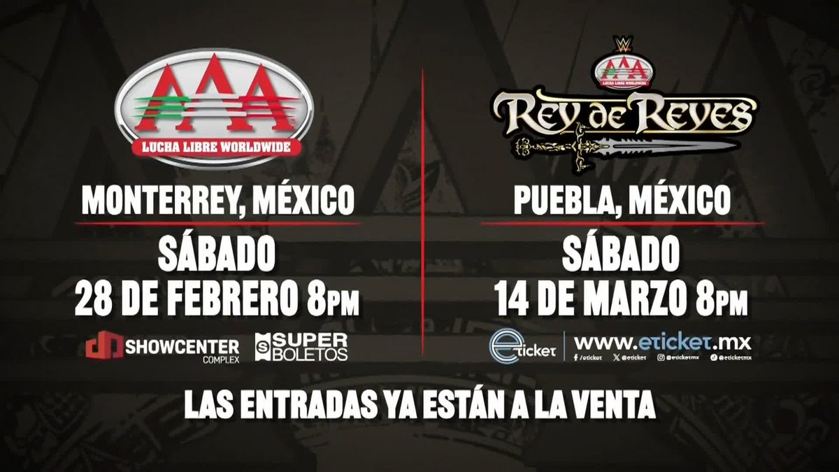 ¡Los boletos para #ReyDeReyes y Lucha Libre AAA en Showcenter ya están a la venta!