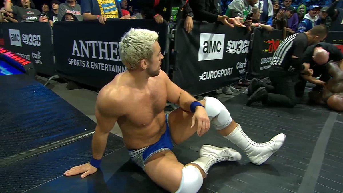 A Back Body Drop on the stairs may have just taken MOOSE™️ out of the match! Watch #TNAGenesis LIVE on TNA+: