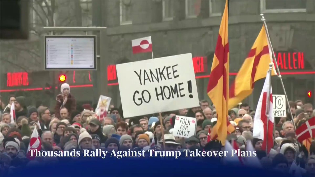 President Trump announced Saturday that he would impose 10% tariffs on eight European countries that oppose his plan to put Greenland under U.S. control. The announcement came after a bipartisan group of congressional lawmakers flew to Denmark to express support for keeping Greenland under Danish control.