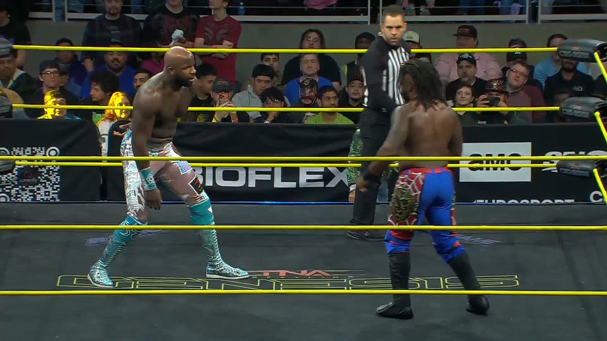 .MOOSE™️ just SPEARED PRYME Alexander out of mid air! Watch #TNAGenesis LIVE on TNA+: