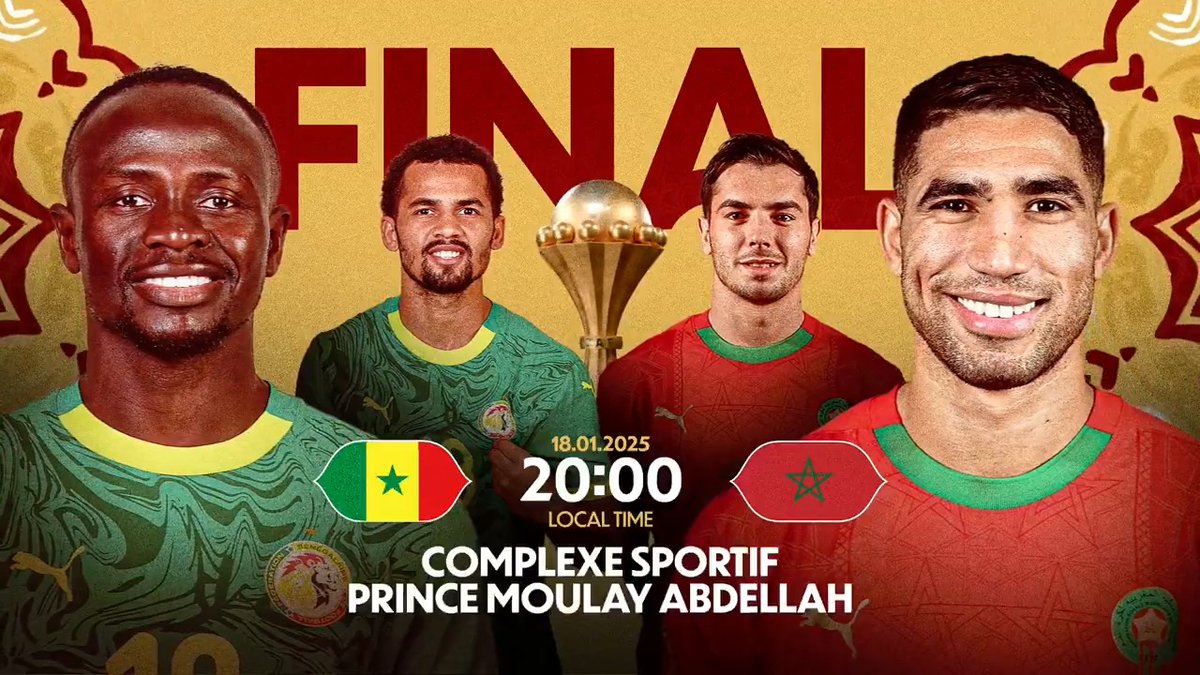 The Lions. For the second star. For everything. 🏆 Senegal vs Morocco tonight for the ultimate glory. The #TotalEnergiesAFCON2025 title.