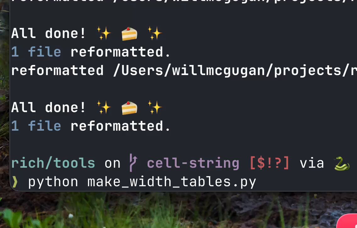This bugs me more than it should. This is Ghostty, but it happens to other software. Characters on the corners are cropped by the border radius of the window. I like macOS in general, but wish Apple would roll back the rounded corners a tad.