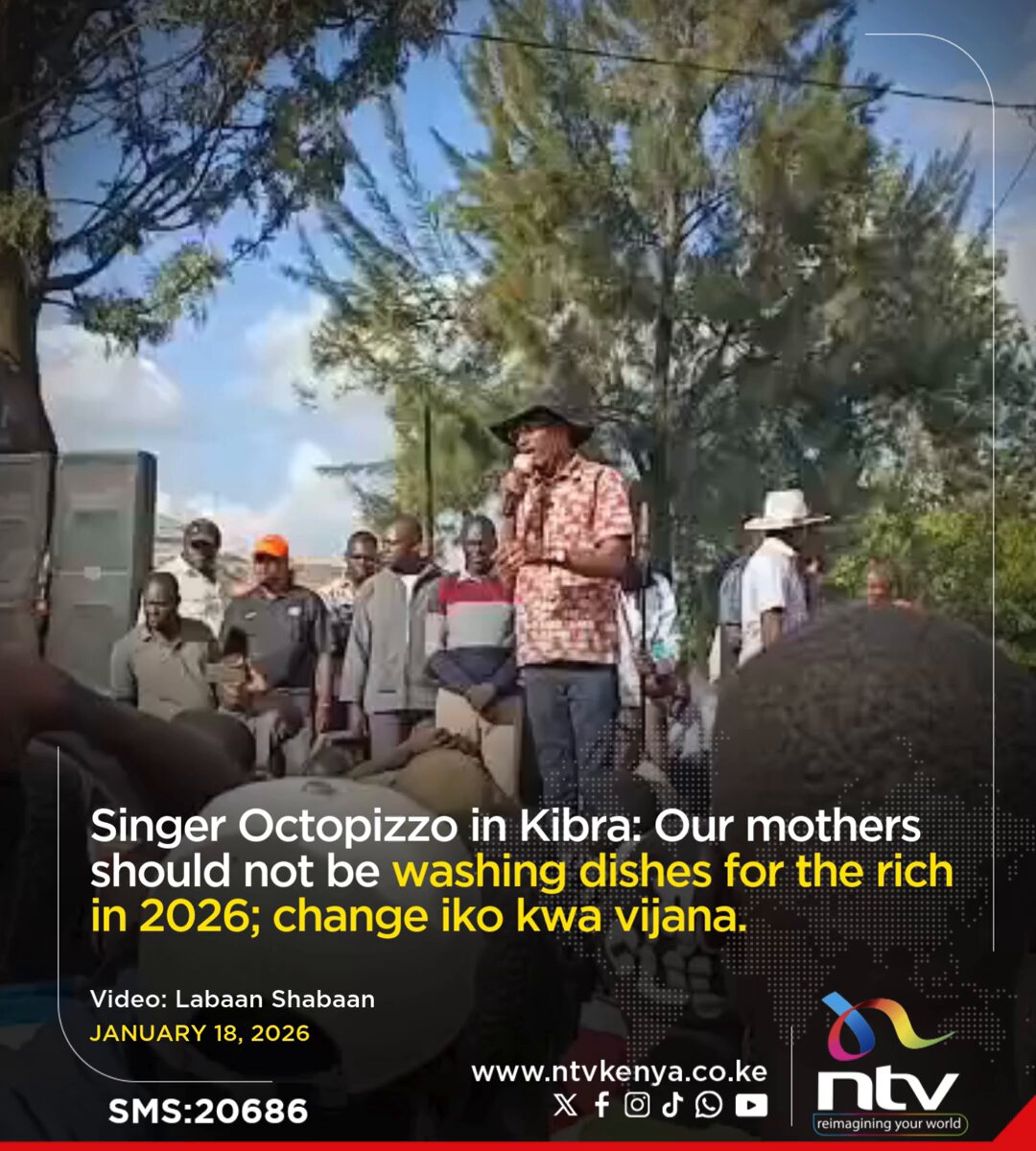 Singer Octopizzo in Kibra: Our mothers should not be washing dishes for the rich in 2026.