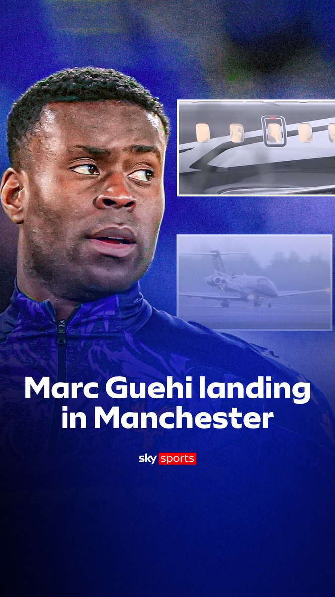 Marc Guehi landing in Manchester earlier today ahead of his Manchester City medical ✈️