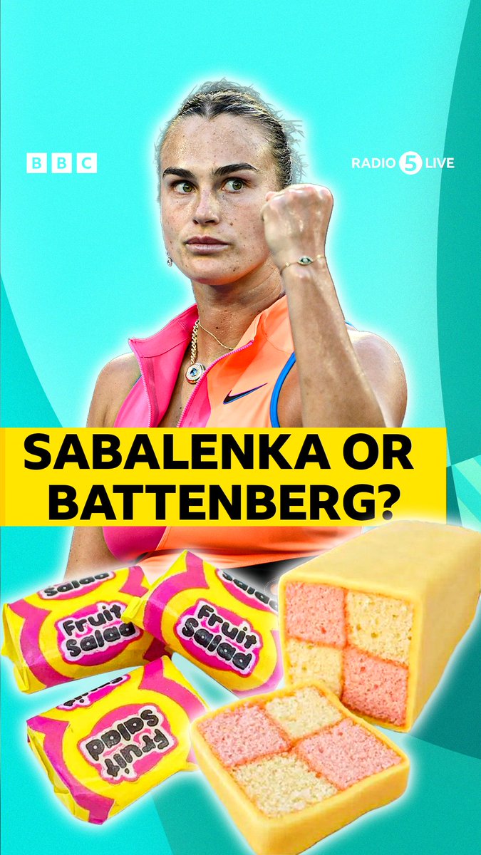 🚨 Best answer wins: What does Aryna Sabalenka’s tennis dress look like? 🤔 👀👗 Battenberg or Fruit Salad Sweets? 🍰🍬 #BBCTennis #AusOpen