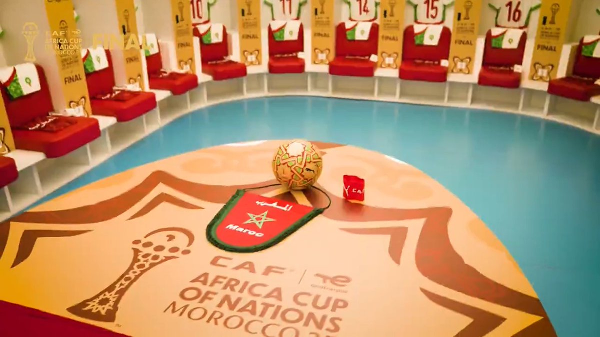 The Atlas Lions’ dreams hang on these walls tonight. 👕🇲🇦 #TotalEnergiesAFCON2025