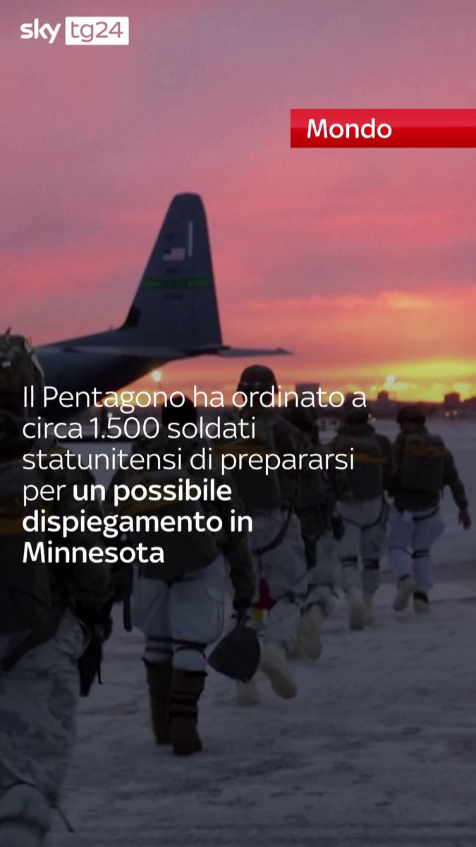 A Minneapolis continuano le proteste dopo che un agente dell’ICE ha ucciso una manifestante. Il Pentagono ha ordinato a circa 1.500 soldati statunitensi di base in Alaska di prepararsi per un possibile dispiegamento in Minnesota. Il presidente Trump aveva già minacciato di utilizzare l'Insurrection Act per dispiegare l'esercito nello Stato