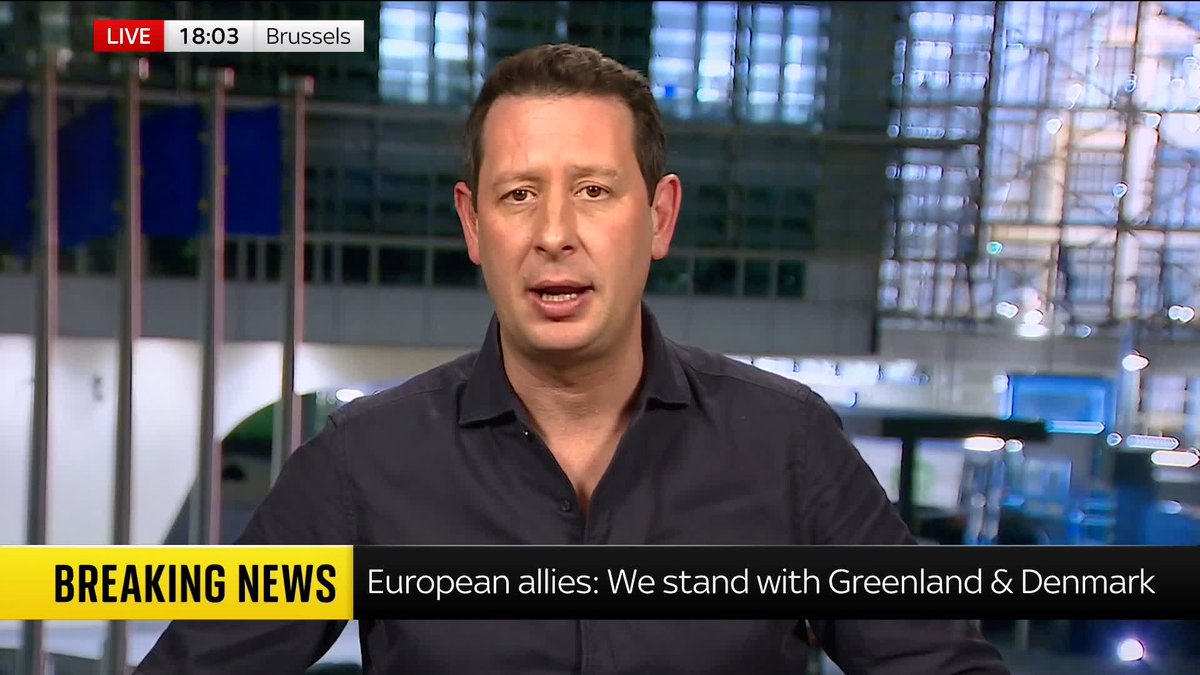 'This meeting will be an attempt to try and work out where everybody is.' Alistair Bunkall shares his analysis, as EU envoys hold an emergency meeting in Brussels, after Donald Trump’s threat to hit eight countries with tariffs for opposing US control over Greenland