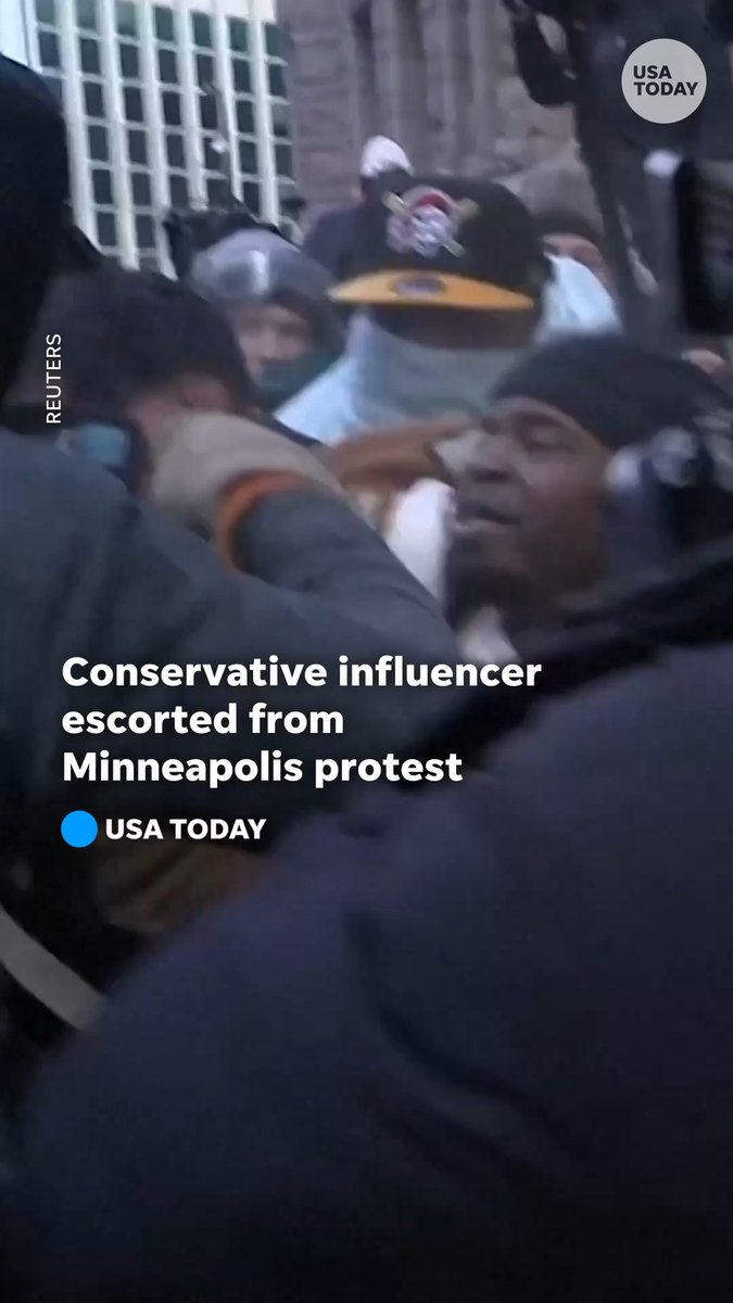 Conservative influencer Jake Lang, who organized the “March Against Minnesota Fraud” protest, was met by counter-protesters who escorted him away amid rising tensions in the city.