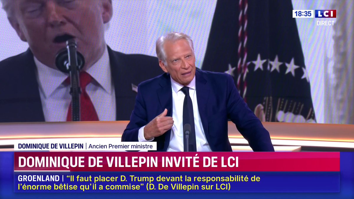 🔴🗣️ "Au Venezuela, Donald Trump n'a marqué aucun point. Ne nous trompons pas : on veut croire que les États-Unis sont au sommet de leur puissance, sans doute sont-il là en train de donner des signes d'un déclin manifeste" : Dominique de Dominique de Villepin à Darius Rochebin sur LCI
