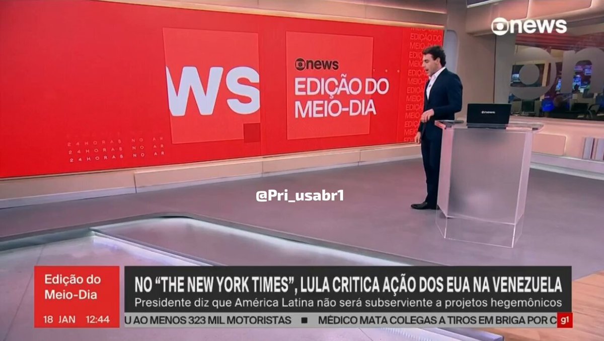 Lula meteu o pau no presidente Donald Trump em artigo publicado hoje no The New York Times, condenando duramente a operação militar dos EUA que resultou na captura de Nicolás Maduro na Venezuela. No texto, Lula acusa Washington de agir de forma hegemônica e promover a "erosão contínua do direito internacional".