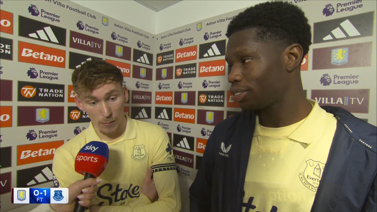 "I'm very happy and I hope to continue like this." James Garner &amp; Thierno Barry reflect on a BIG three points against Aston Villa! 🤝
