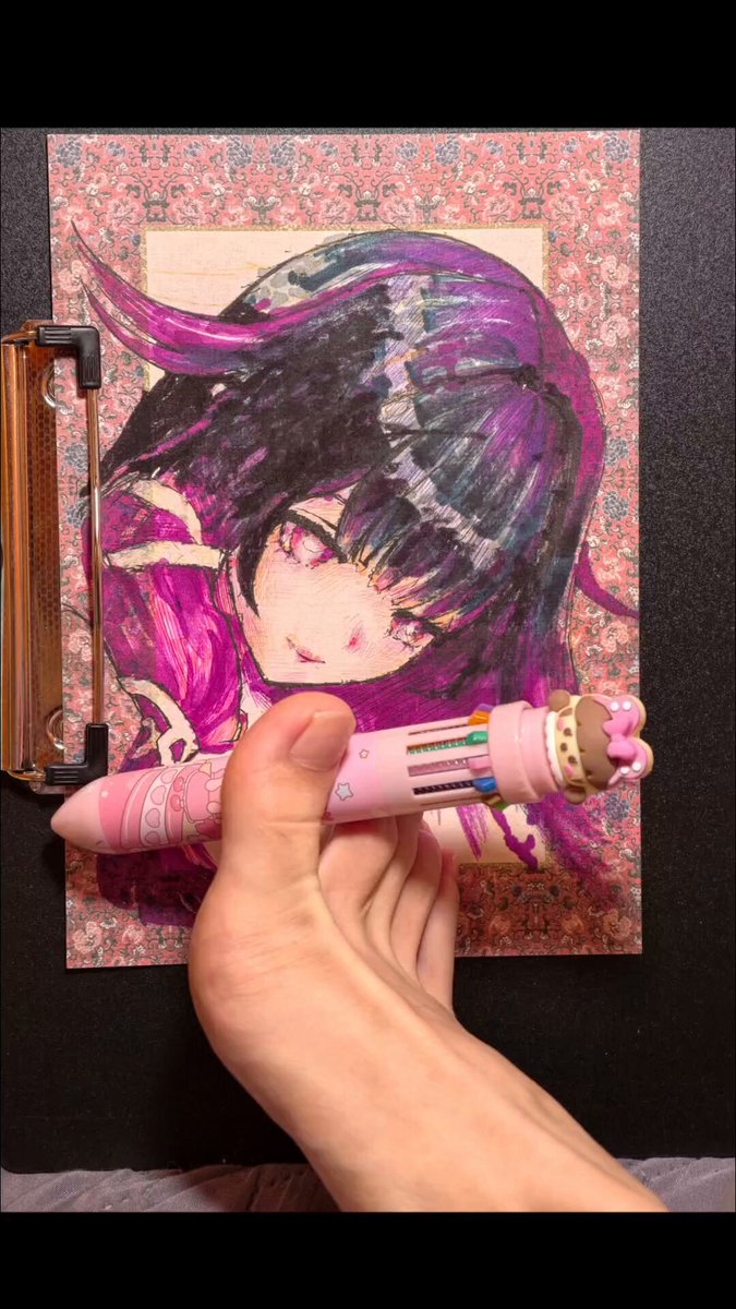 Drawing Columbina using just one foot Cre: 舟文王 #GenshinImpact