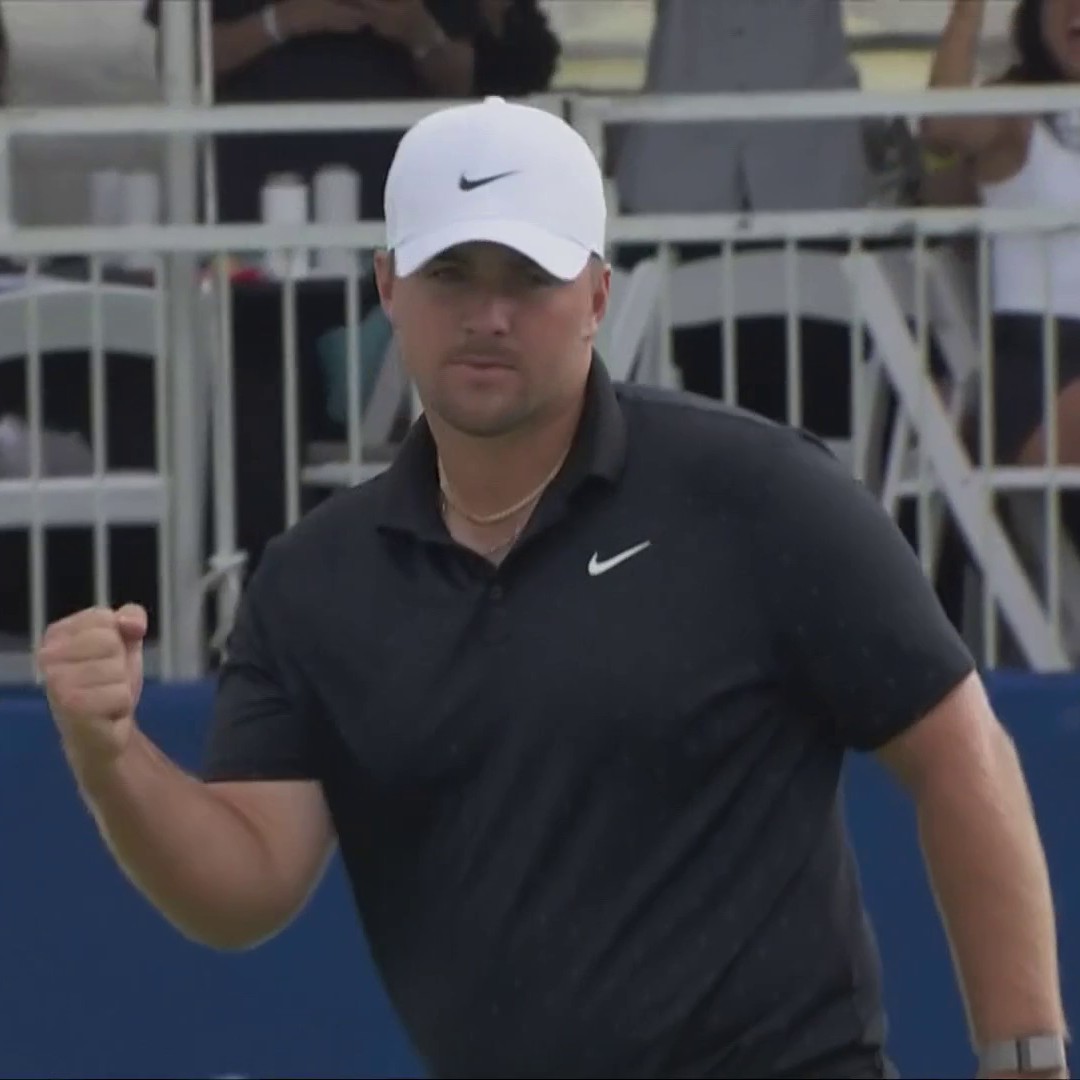 Chris Gotterup with the DAGGER at 17 - he pours in another birdie to get to -16, three clear of the field with one to play.
