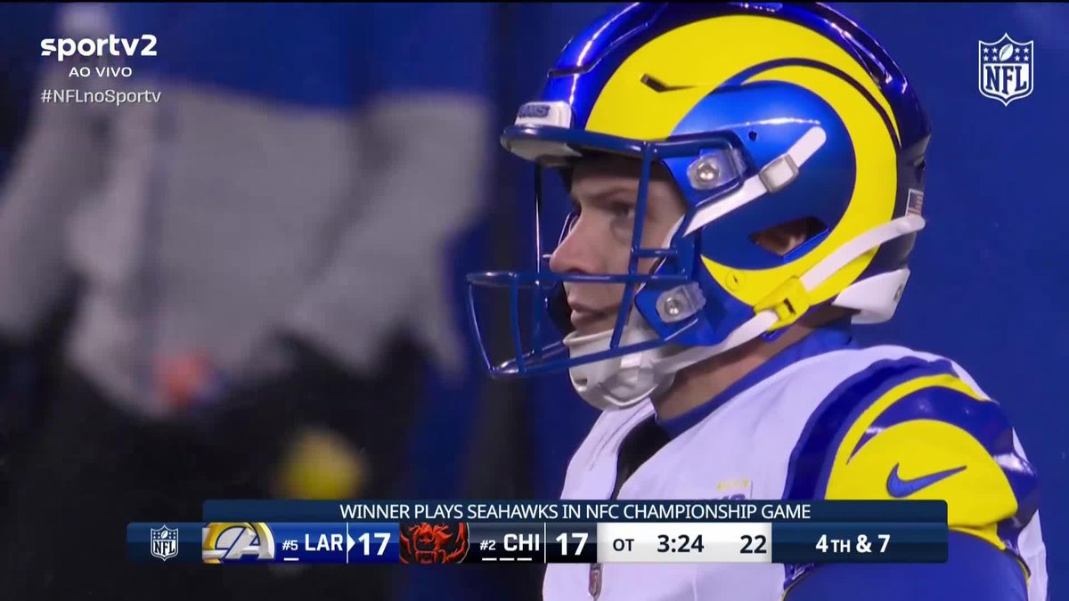 HARRISON MEVIS COM O FIELD GOAL DA FINAL DA NFC! 📺: #LARvsCHI ao vivo no sportv e NFL Game Pass | #NFLnoSporTV