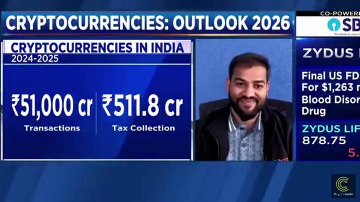 BREAKING: 🇮🇳 CoinDCX CEO Sumit Gupta says "we're hoping for some relaxation" in the 2026 budget. "Hoping to see more clarity in the crypto sector, which has been ignored for the last 3-4 years."