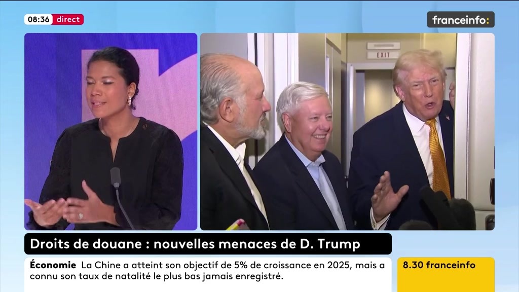 🔴 Menaces de D. Trump ➡️ "Même si on signe des accords, c'est juste faux. C'est-à-dire que vous pouvez signer n'importe quoi, demain, il va encore faire des chantages aux droits de douane. Cela, il faudrait que les Européens l'incorporent", dit Anne-Sophie Alsif, économiste