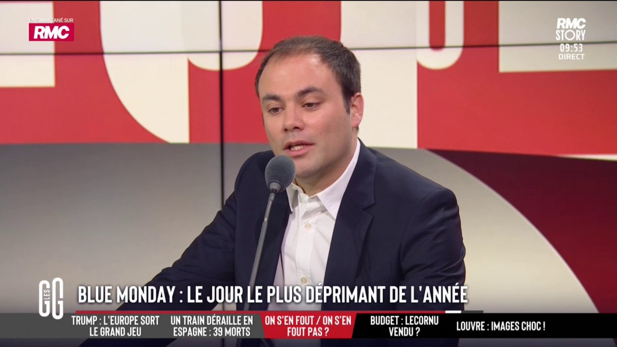 😢 Blue Monday : le jour le plus déprimant de l'année 🤣 L'ironie légendaire de Charles Consigny : "Il faut picoler, manger gras, avoir des rapports sexuels, flirter avec son collègue, lire des livres, marcher dans la campagne : c'est la liste du bonheur." #GGRMC
