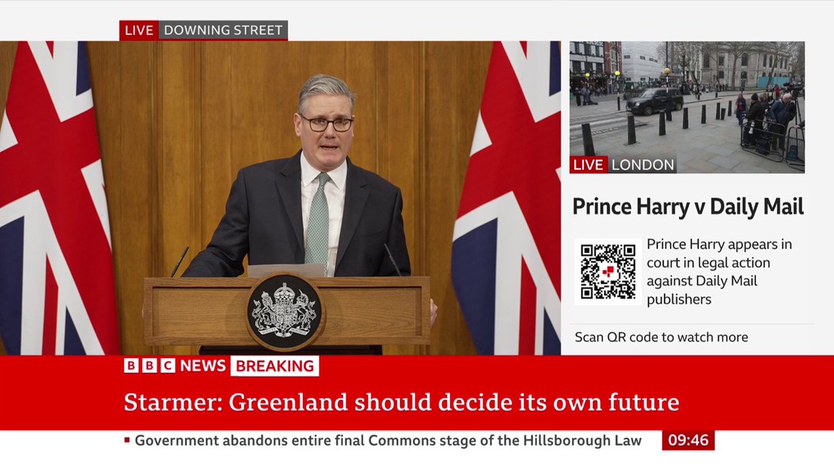"The future of Greenland is for Greenland and the Denmark Kingdom," Keir Starmer tells Chris Mason "A tariff war is in nobody's interests, we have not got to that stage, and my focus therefore is making sure we don't get to that stage" Follow live: