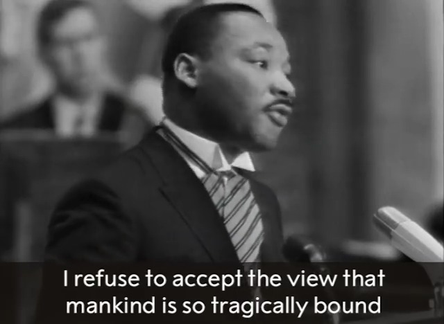 "I refuse to accept the view that mankind is so tragically bound to the starless midnight of racism and war." Watch Martin Luther King Jr.'s Nobel Peace Prize speech, where he accepted the award on behalf of the American civil rights movement: #MLKDay