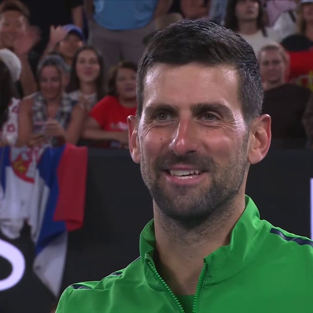 Novak Djokovic: “It’s nice to be a centurion.” 😂 Always the best interview in tennis. ❤️