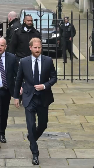 Prince Harry has returned to London for his High Court trial against the publisher of The Daily Mail. He and a group of other high-profile celebrities, including Elizabeth Hurley and Elton John, are suing the company for using unlawful tactics to gain information, such as bugging cars and phones. Harry, 41, described the "intrusion" as "terrifying" for loved ones, in his witness statement on Day 1 of the trial. #princeharry 📽️: Getty