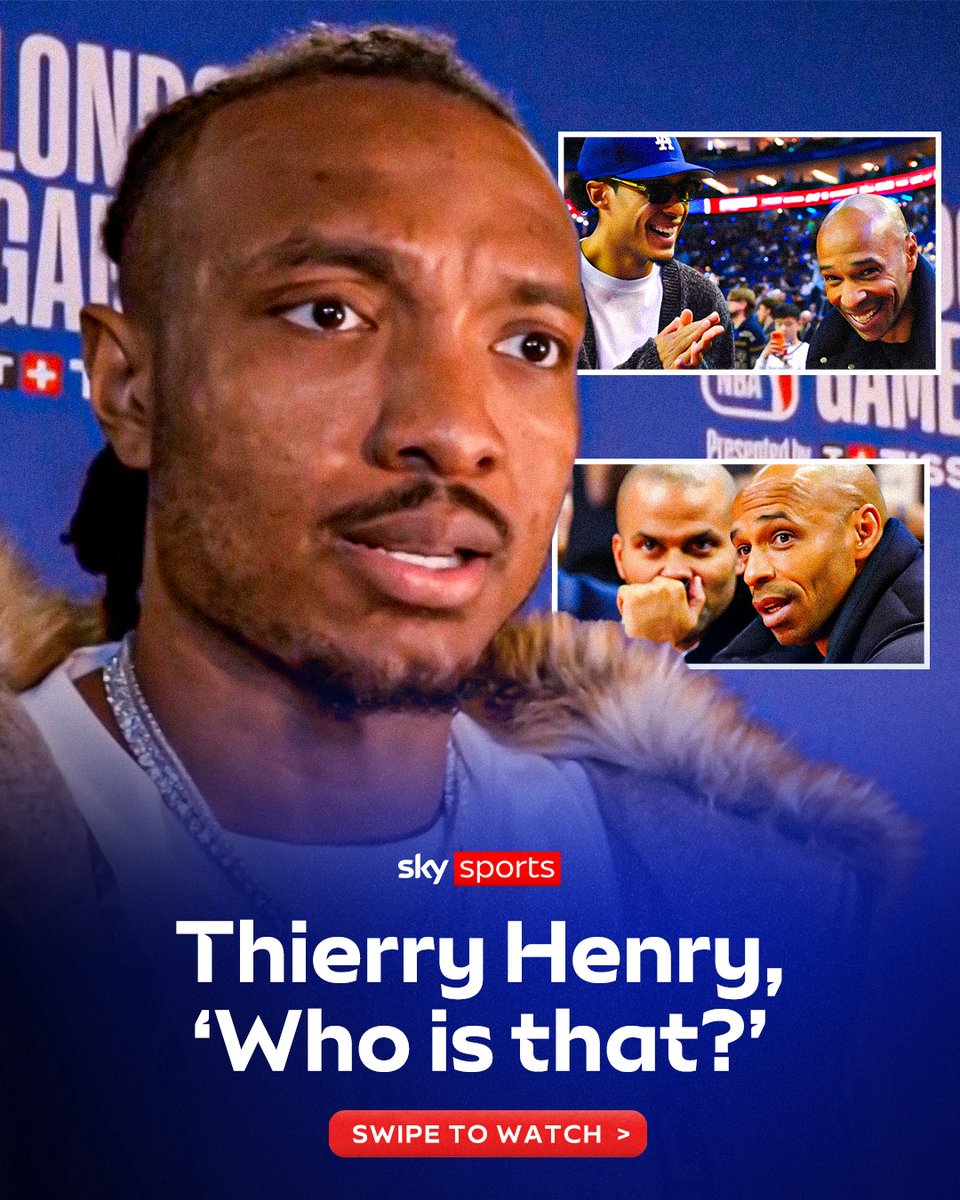 Orlando Magic player Wendell Carter JR had NO CLUE, he was sharing a bench with Thierry Henry at NBA London... 😂