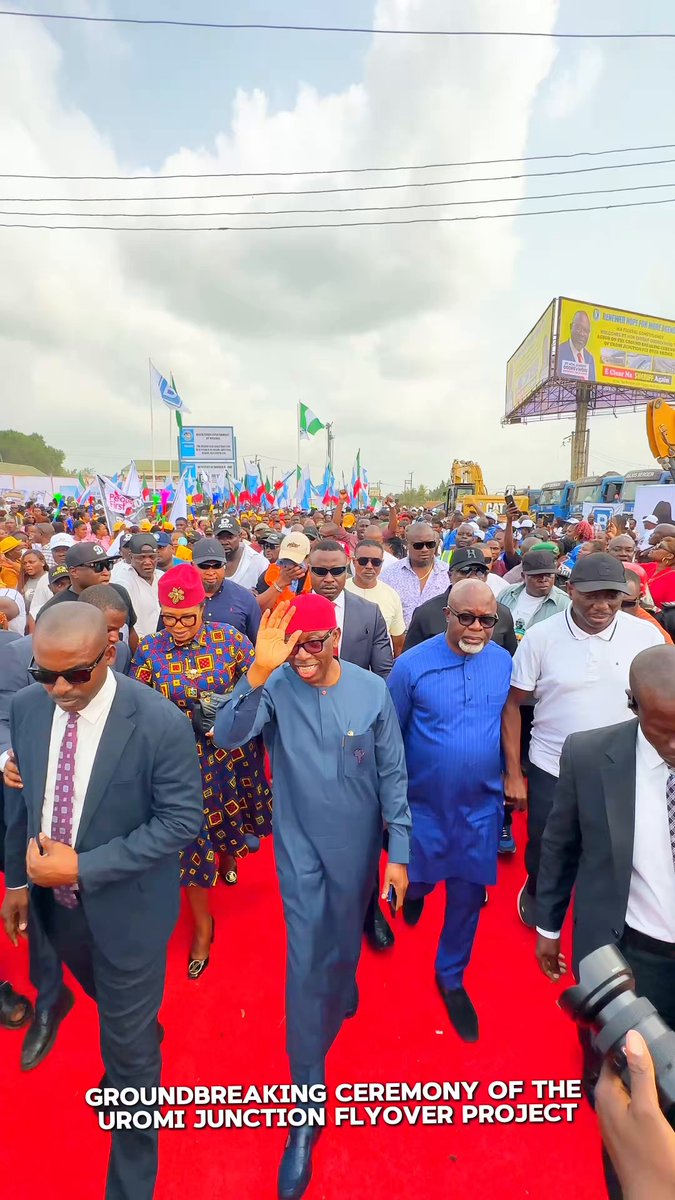 This morning, I was truly delighted to join His Excellency, Governor Sheriff Oborevwori, and other top government officials at the groundbreaking ceremony of the ₦59.7 billion Uromi Junction Flyover project in Ika South LGA. As the immediate past Governor of Delta State, I sincerely commend Governor Oborevwori for the peace and stability he has sustained in the state, as well as the remarkable work he continues to do across Delta North and Delta State as a whole. He has continued to make me very proud. This landmark project will greatly ease traffic congestion at the Uromi Junction, enhance road safety, improve connectivity, and boost economic activities in the area and beyond. I appreciate the Governor’s commitment to development and pray that God grants him the grace to deliver even more impactful projects across the state for the benefit of our people.
