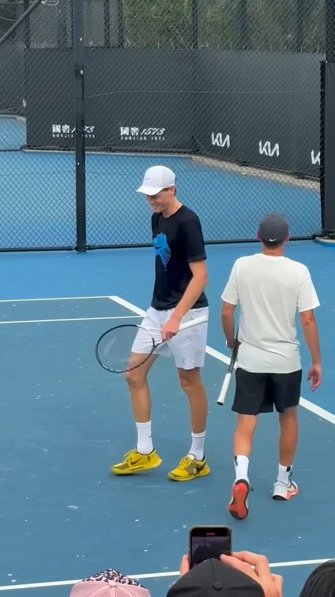 We got the chance to watch Jannik Sinner in practice, and we thought we'd bring you along for the ride 🤝