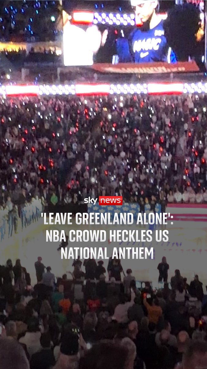 'Leave Greenland alone' Moments before tipoff at Sunday's NBA game in London, a heckler's outburst about Greenland drew cheers from the crowd, highlighting growing tensions over President Donald Trump's attempts to annex the Arctic island.