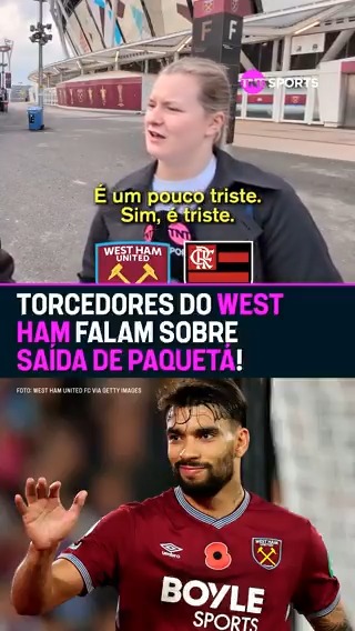 Torcedores do West Ham sobre possível saída de Paquetá para o Flamengo: “Ninguém queria vê-lo ir embora. É um pouco triste.” “Ele é bom demais pro West Ham. Não há jogadores ao seu redor.” “Decepcionante, porque ele falou que ia ficar.” 🎥 TNT Sports BR