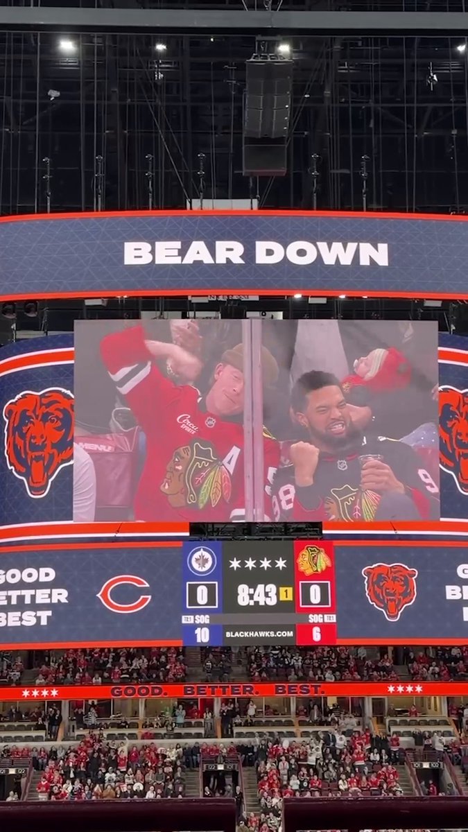 CHICAGO IS ROCKING TONIGHT!!! Chicago Bears quarterback Caleb Williams and Chicago Cubs outfielder Pete Crow-Armstrong are taking in the action at United Center 🏈⚾