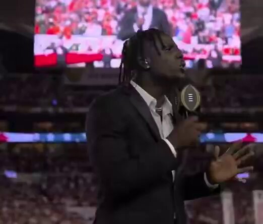 Powerful: The crowd at the Miami vs Indiana CFB Championship ERUPTED in cheers after President Donald Trump was shown on the Jumbotron. We have never seen anything like this... The entire stadium was shaking with excitement.