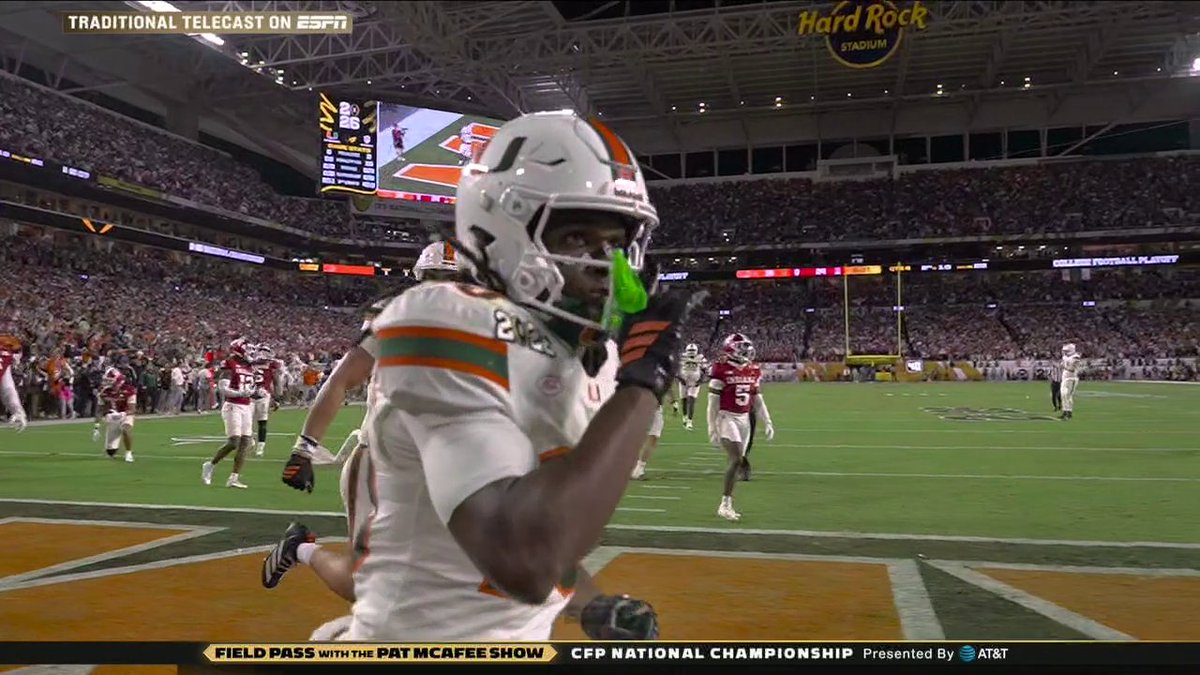 MIAMI WON'T BACK DOWN 🔥 Watch the CFP National Championship Field Pass with the Pat McAfee on ESPN2 and the ESPN App ➡️