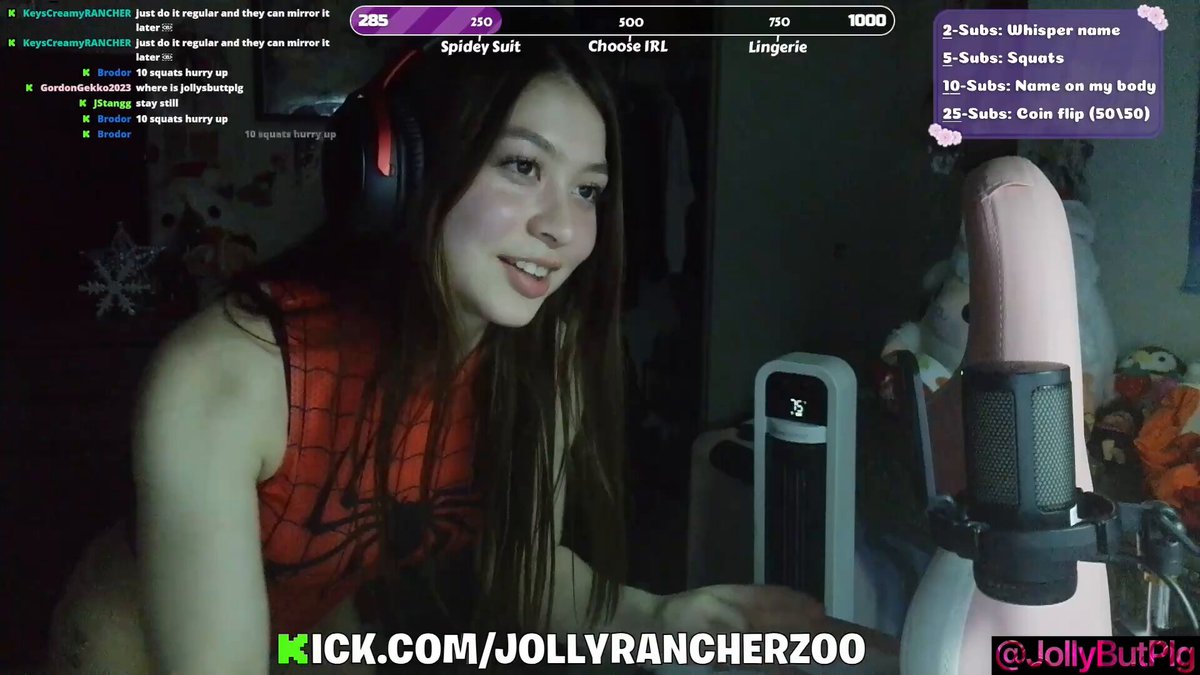 Jolly does SQUATS for each sub in sexy Spider-Man suit‼️