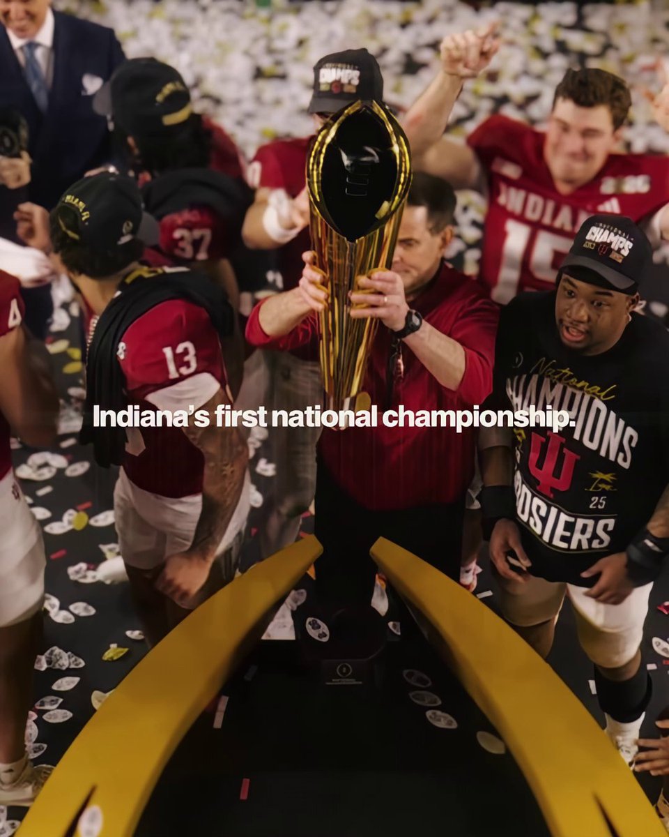 A thrilling final chapter to a story we'll never forget. Indiana is on top of the college football world 👏