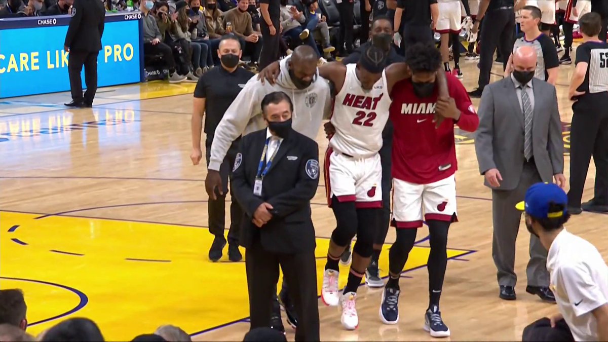 Wow…Jimmy Butler suffered the same injury he did tonight with the Miami Heat back in January 2022. Happened in the Warriors arena as well, just bad luck. Prayers to Jimmy for a speedy recovery.