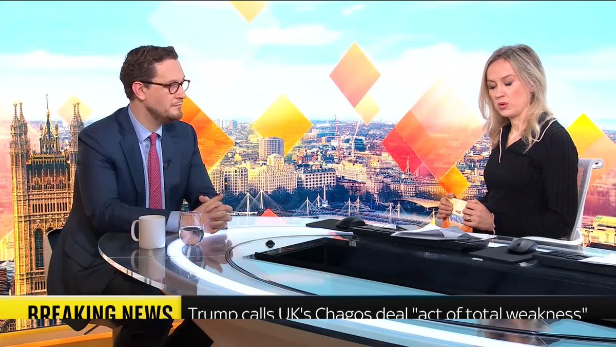🗣️ 'We have secured the islands there as a military base for the next 100 years' - Darren Jones MP Sophy Ridge asks for the Chief Sec to the PM for his reaction to Trump calling the UK's decision to hand the Chagos Islands to Mauritius a 'GREAT STUPIDITY'