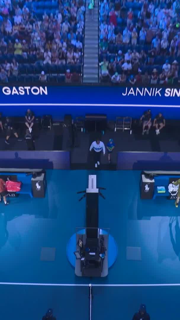 Jannik Sinner steps on court to play his first round match at the 2026 Australian Open. 14 consecutive wins at the Australian Open. 2-time defending champion. The hunt is on. ๐ฎ๐น๐ฆ