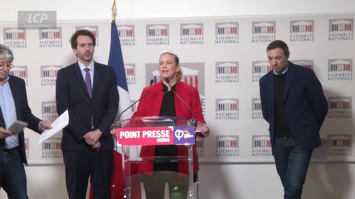 #MotionsDeCensure : "Nous avons proposé au groupe communiste et ultramarin et au groupe écologiste de déposer en commun les trois prochaines motions de censure, consécutives aux trois prochains 49.3 pour passer en force ce budget", annonce Mathilde Panot. #DirectAN