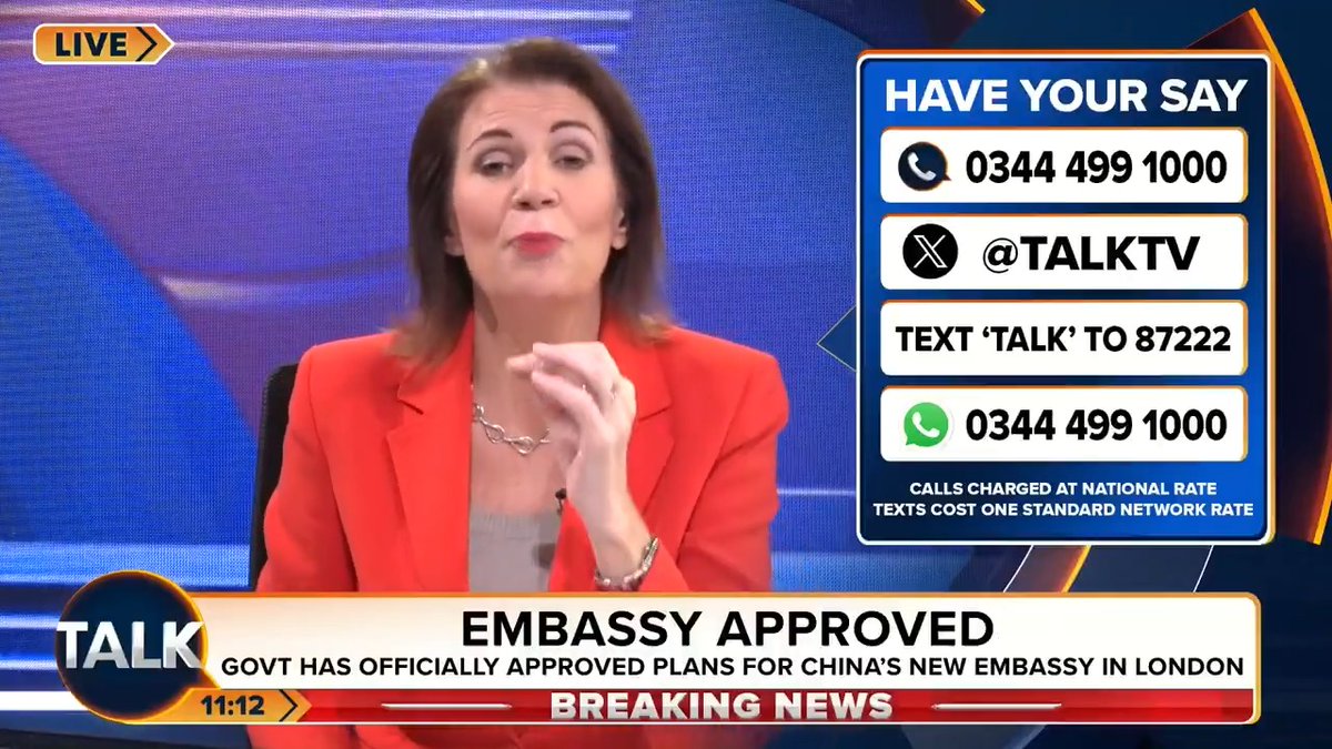 🚨 "YOU are a clear and present danger to the security and defence of this nation state, and you need to stop!" Julia Hartley-Brewer's message to Keir Starmer over his Chagos Islands giveaway and the Government's approval of plans for China's new super-embassy. Julia Hartley-Brewer