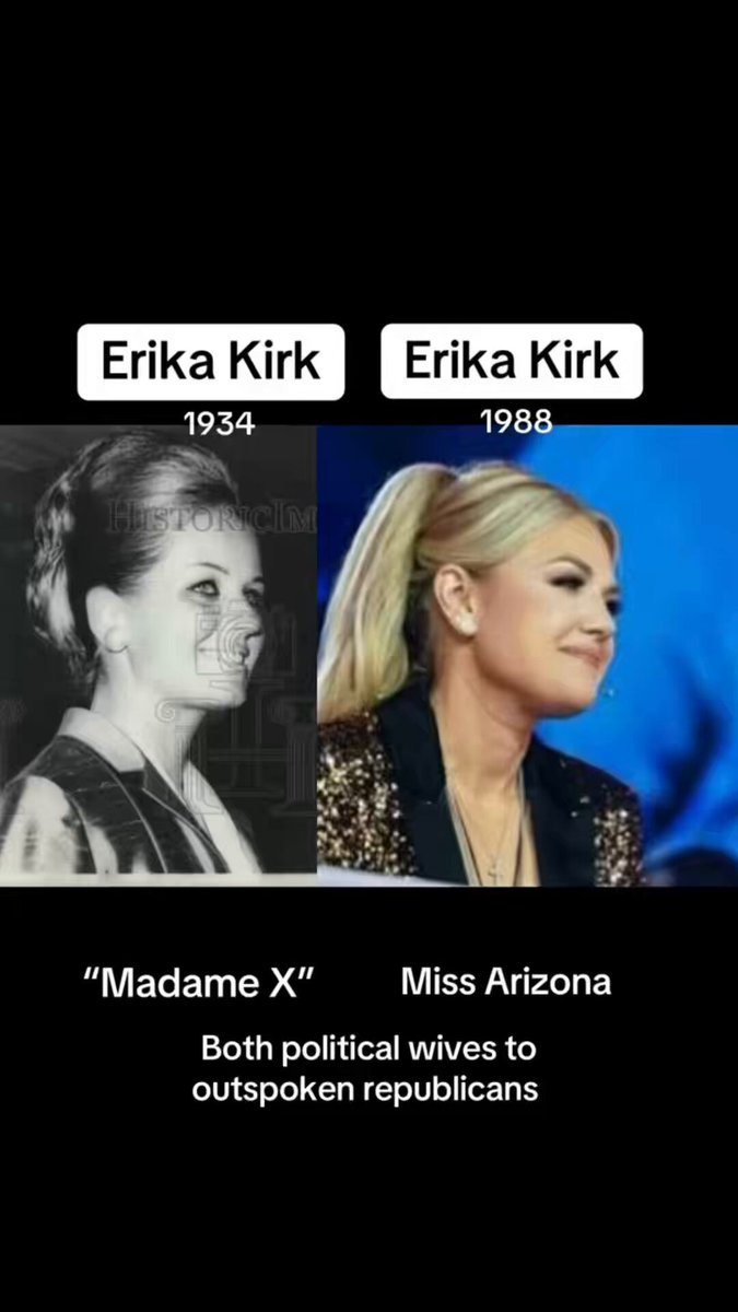 WHAT THE??? There was another Erika Kirk who died at the age of 88 and was married to a "Claude R. Kirk." The world is a stage....