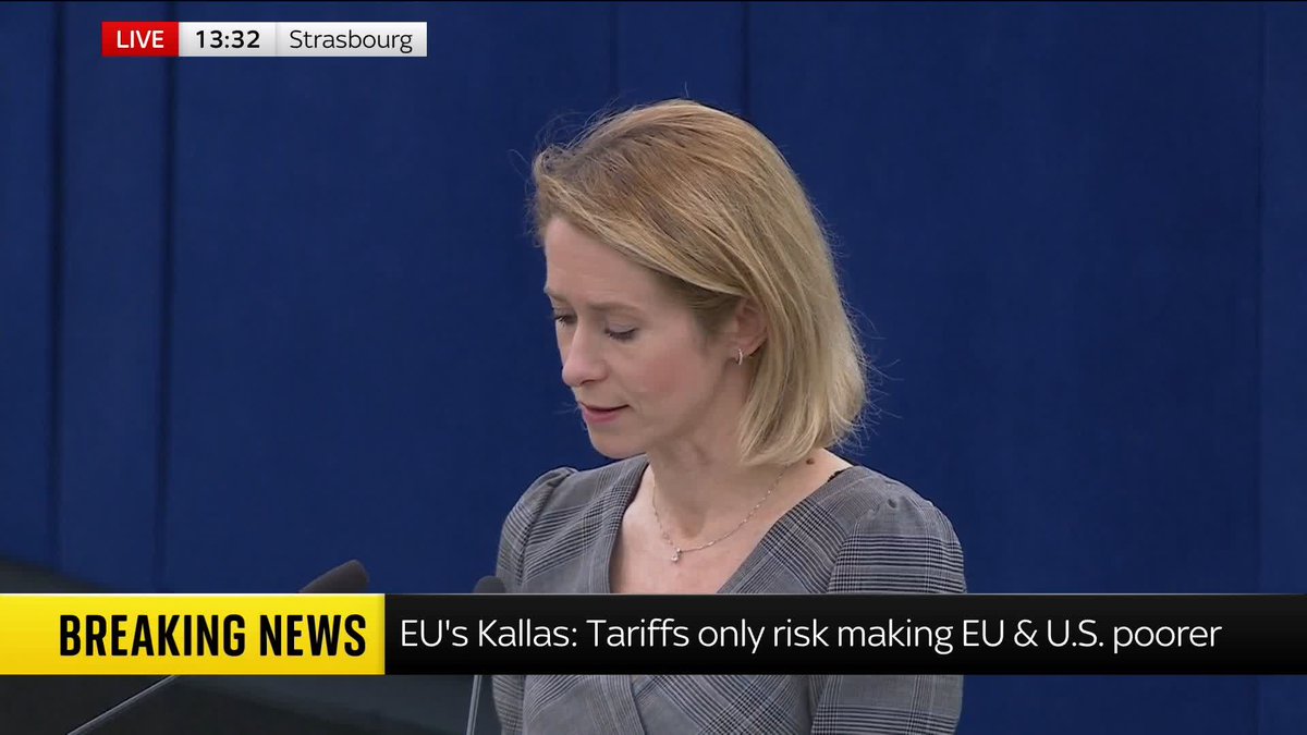 "No country has the right to take over the territory of another. Not in Ukraine. Not in Greenland. Not anywhere in the world." Watch as the EU's Kaja Kallas calls for a 'united' Europe against 'Trump's tariff threats' and 'Russian aggression'.