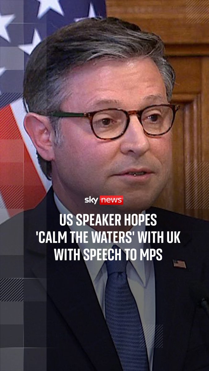 The Speaker of the US House of Representatives, Mike Johnson, tells MPs in Westminster that he intended to 'calm the waters' between the US and the UK ⬇️ Latest: