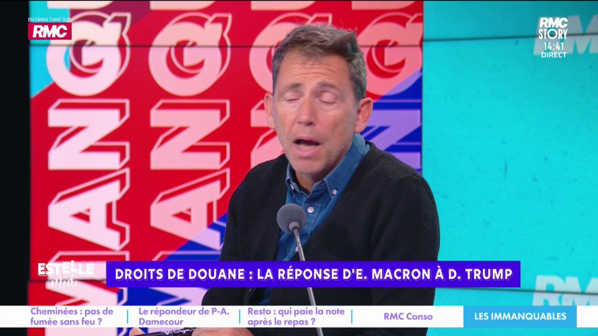 🇺🇸 Droits de douane : la réponse de Macron à Trump 🎙️ Daniel Riolo : "Ceux qui continuent de dire que Trump est quelqu'un de bien, ce sont des traîtres à la nation ! Il faut soutenir Macron dans ce qu'il dit ! Trump n'en a rien à cirer de notre g***** !" #EstelleMidi